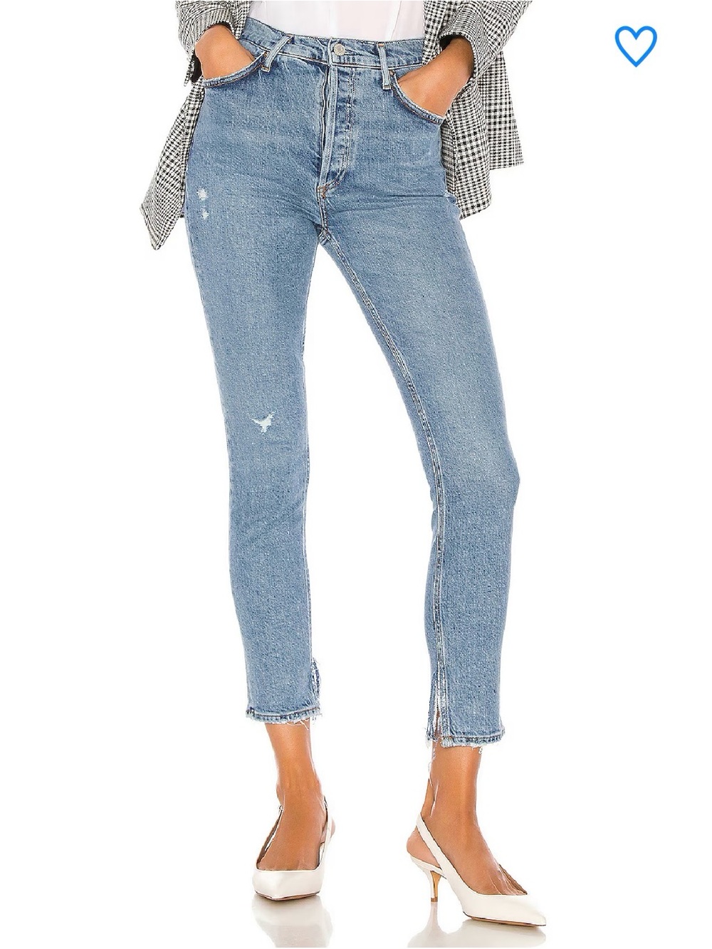 Agolde Nico High Rise Slim Jean Cropped Size 32 Headlines Wash